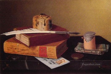 古典的な静物画 Painting - バンカーズ・テーブル ウィリアム・ハーネットの静物画